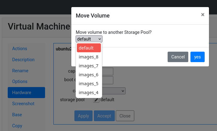 change storage